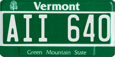 VT license plate AII640