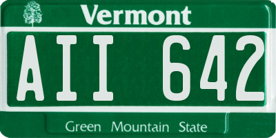 VT license plate AII642