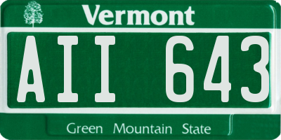VT license plate AII643