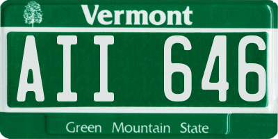 VT license plate AII646