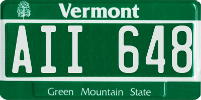 VT license plate AII648