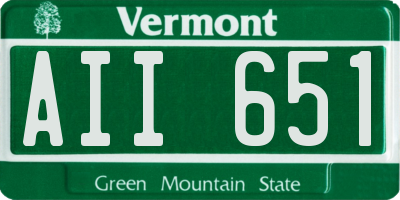 VT license plate AII651