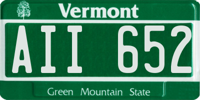 VT license plate AII652