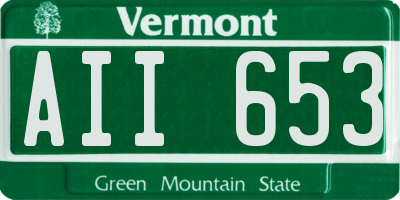 VT license plate AII653