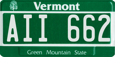 VT license plate AII662