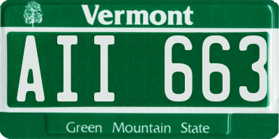 VT license plate AII663