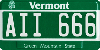 VT license plate AII666