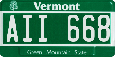 VT license plate AII668