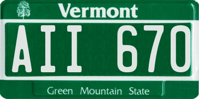 VT license plate AII670