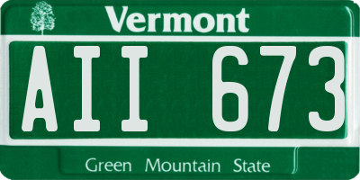 VT license plate AII673