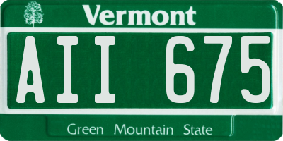 VT license plate AII675
