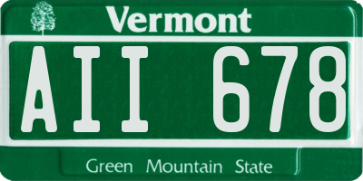 VT license plate AII678