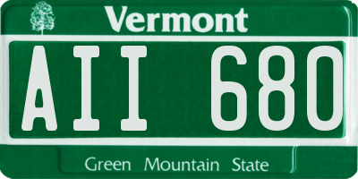 VT license plate AII680