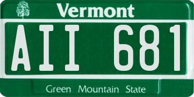 VT license plate AII681