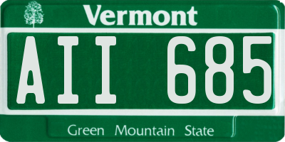 VT license plate AII685
