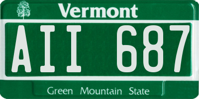 VT license plate AII687