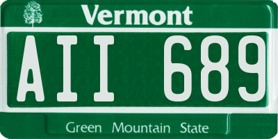 VT license plate AII689