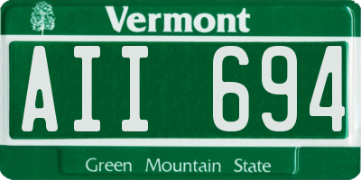 VT license plate AII694