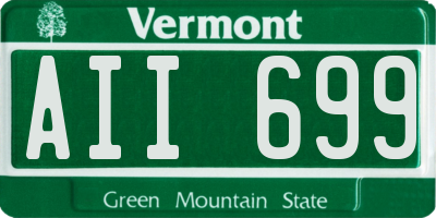 VT license plate AII699