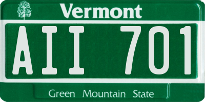 VT license plate AII701