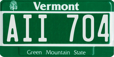 VT license plate AII704