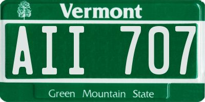 VT license plate AII707
