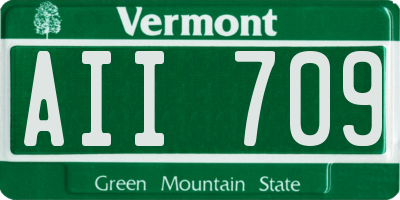 VT license plate AII709