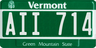 VT license plate AII714
