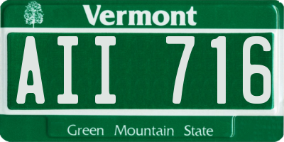 VT license plate AII716