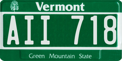 VT license plate AII718