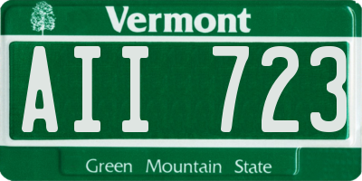 VT license plate AII723