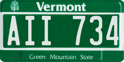 VT license plate AII734