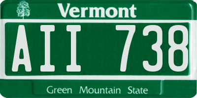 VT license plate AII738