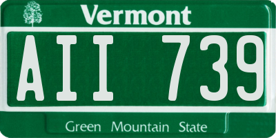 VT license plate AII739