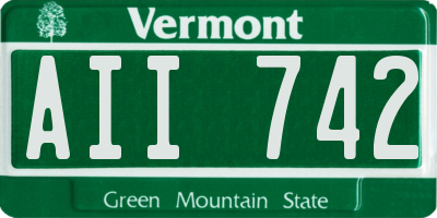 VT license plate AII742
