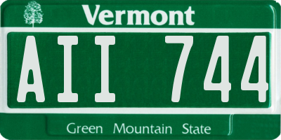VT license plate AII744