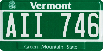 VT license plate AII746