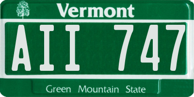 VT license plate AII747