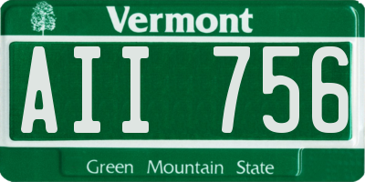 VT license plate AII756