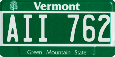 VT license plate AII762