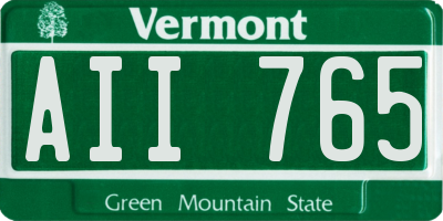 VT license plate AII765