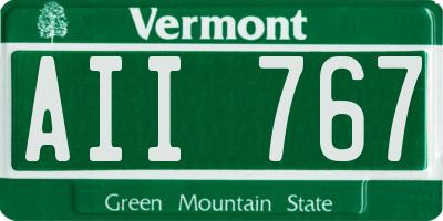 VT license plate AII767