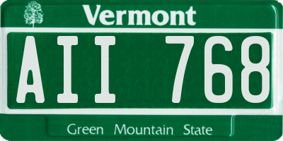 VT license plate AII768