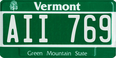 VT license plate AII769