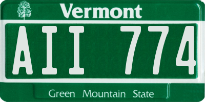 VT license plate AII774