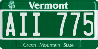VT license plate AII775