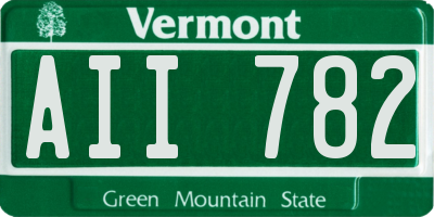 VT license plate AII782