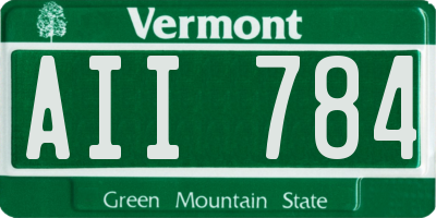 VT license plate AII784