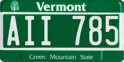 VT license plate AII785