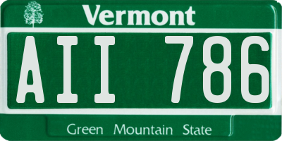 VT license plate AII786
